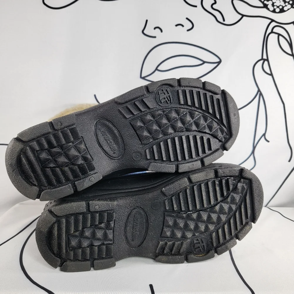 Northside ThermoLite Thin Insulation 9 Denim Blue Black Suede Zip Ankle Boots - Picture 6 of 9